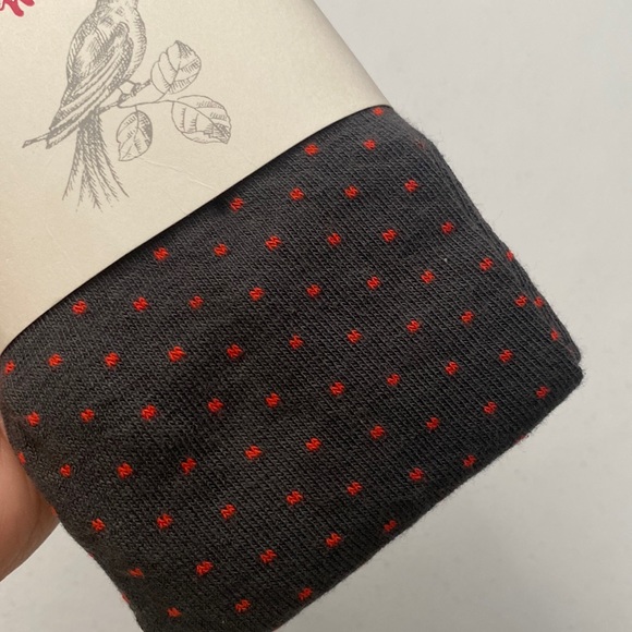 Nice Things Mini Girl’s Red Polka Dot Gray Tights NWT - Picture 2 of 3